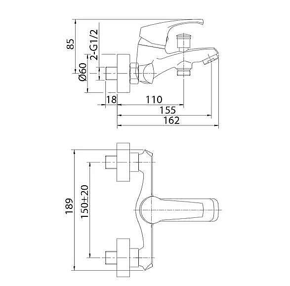 Смеситель для ванны Milardo Sterm STESB00M02 хром купить в интернет-магазине сантехники Sanbest