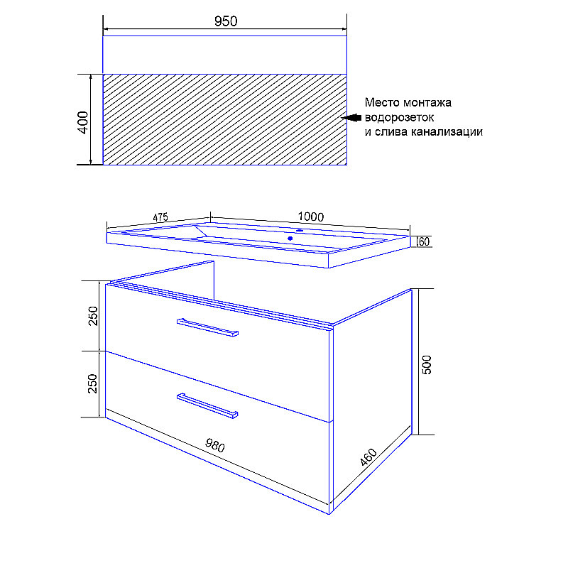 Инсталляция для унитаза Azario AZ-8010-1000 купить в интернет-магазине сантехники Sanbest