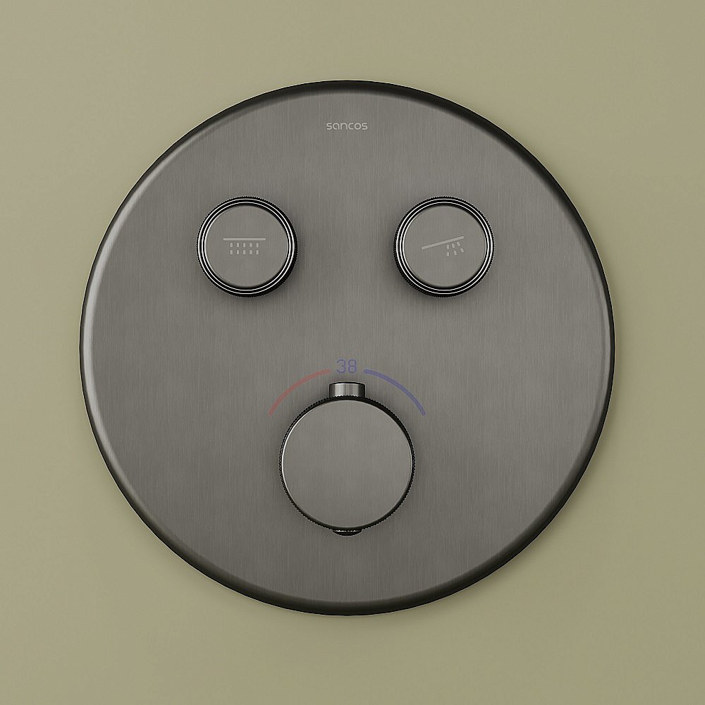 Душевая система Sancos Space SC3006GMG вороненая сталь купить в интернет-магазине сантехники Sanbest