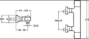 Смеситель для душа Jacob Delafon ALEO E72352-CP купить в интернет-магазине сантехники Sanbest