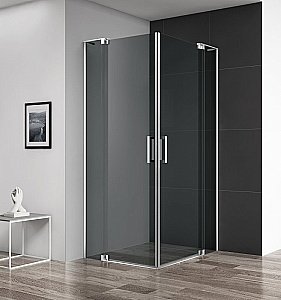 Душевой уголок Cezares Slider 105х105 SLIDER-A-2-100/110-GRIGIO-Cr стекло серое тонированное/профиль хром купить в интернет-магазине Sanbest