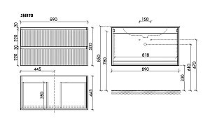 Тумба с раковиной Sancos Snob R 90 SNR90W белая матовая для ванной в интернет-магазине Sanbest