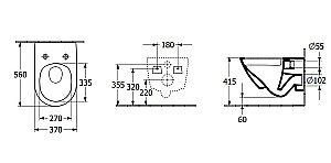 Унитаз подвесной Villeroy&Boch Antao 4674T0R1 альпийский белый, безободковый, слив торнадо купить в интернет-магазине Sanbest