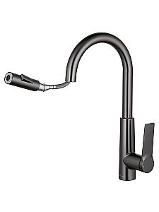 Смеситель для кухни с выдвижным изливом WONZON & WOGHAND, Темный графит (WW-A20782-BGG) купить в интернет-магазине сантехники Sanbest