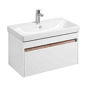 Тумба с раковиной Акватон Марти 80 белая/дуб эльвезия для ванной в интернет-магазине Sanbest