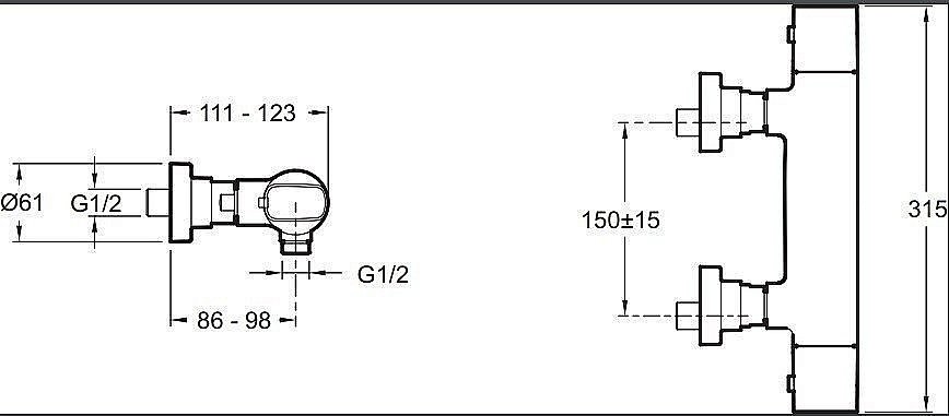 Смеситель для душа Jacob Delafon ALEO E72352-CP купить в интернет-магазине сантехники Sanbest