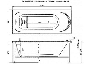 Акриловая ванна Aquanet Nord NEW 170x70 242400 с к/с купить в интернет-магазине Sanbest