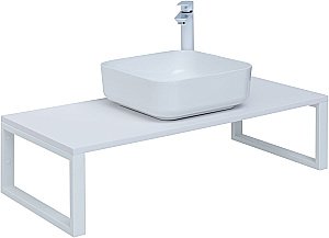 Столешница для раковины Aquanet Арт 100 белый матовый для ванной в интернет-магазине сантехники Sanbest