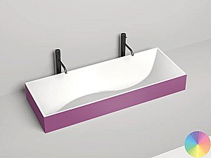 Раковина накладная Salini SONATA 1401201MRH 119,5 из искусственного камня S-Stone, белая матовая, цвет по RAL снаружи купить в интернет-магазине Sanbest