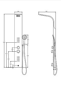 Душевая панель Taliente TA-G-S01C+s стальная/хром купить в интернет-магазине сантехники Sanbest