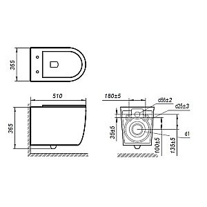 Унитаз подвесной Art&Max Bianchi AM9311CHR/SC белый, с сиденьем микролифт, безободковый купить в интернет-магазине Sanbest