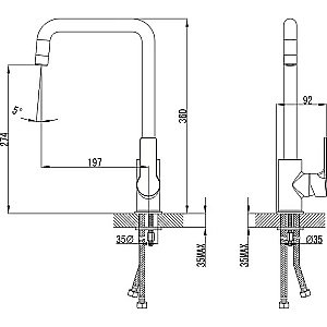 Смеситель для кухни Kaiser Oval 56044 купить в интернет-магазине сантехники Sanbest