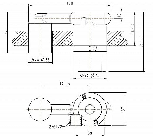 Скрытая часть Bravat Rhein D968K-ENG купить в интернет-магазине сантехники Sanbest
