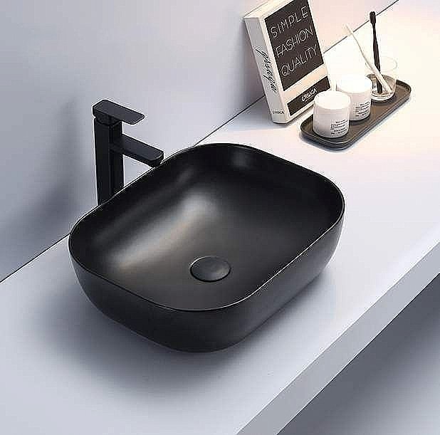 Раковина накладная CeramaLux NC 49 78104MB черная матовая купить в интернет-магазине Sanbest