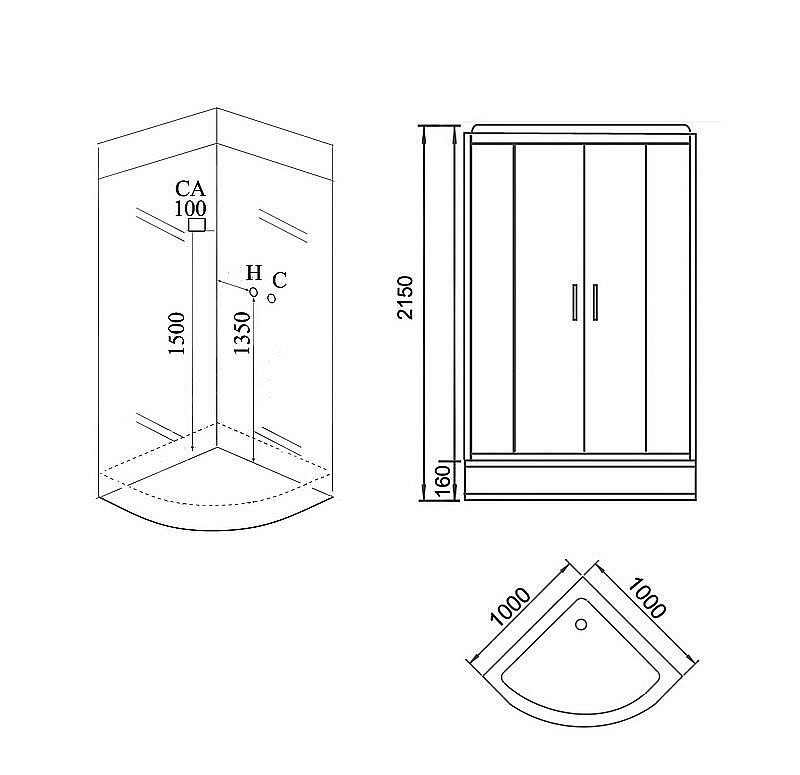 Душевая кабина Grossman GR241 100x100 купить в интернет-магазине Sanbest