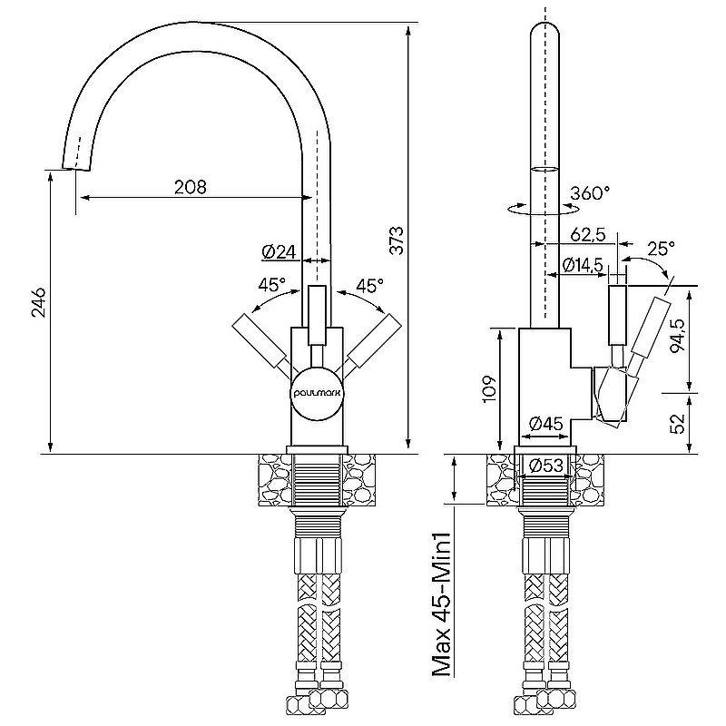 Смеситель для кухни Paulmark Holstein Ho212063-BE бежевый купить в интернет-магазине сантехники Sanbest