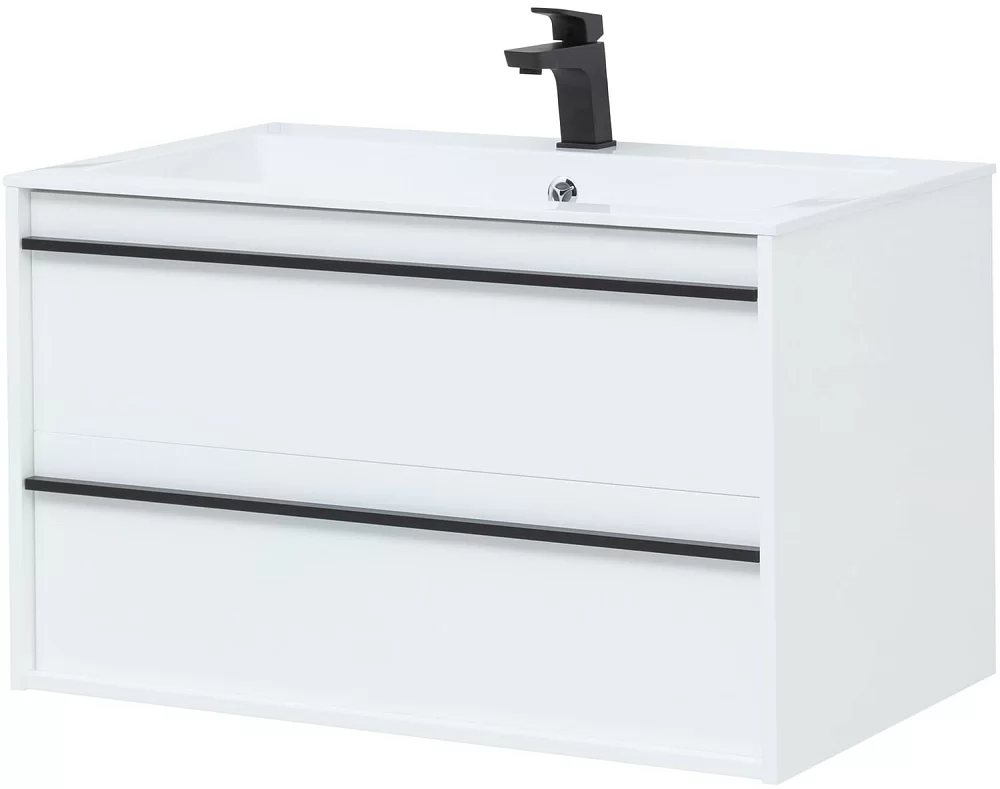 Тумба с раковиной Aquanet Lino 90 белая матовая для ванной в интернет-магазине Sanbest