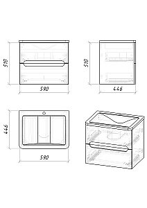 Тумба с раковиной подвесная Grossman АДЕЛЬ-НОРМА 60 белая для ванной в интернет-магазине Sanbest