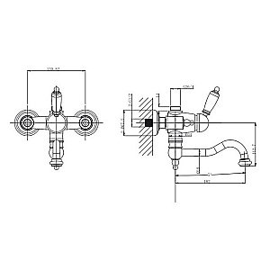 Смеситель для ванны Caprigo Adria–Uno 02-519-VOT купить в интернет-магазине сантехники Sanbest