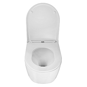 Унитаз подвесной Azario SERENATA AZ-5101T-WHT белый, безободковый, с крышкой микролифт, слив торнадо купить в интернет-магазине Sanbest