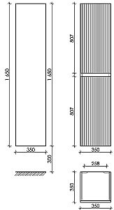 Шкаф-пенал подвесной Sancos SNOB R PSNR35W Bianco для ванной в интернет-магазине сантехники Sanbest