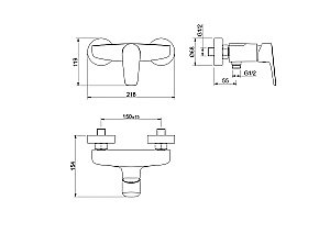 Cмеситель для душа Aquatek Бетта AQ1160BGM оружейная сталь купить в интернет-магазине сантехники Sanbest