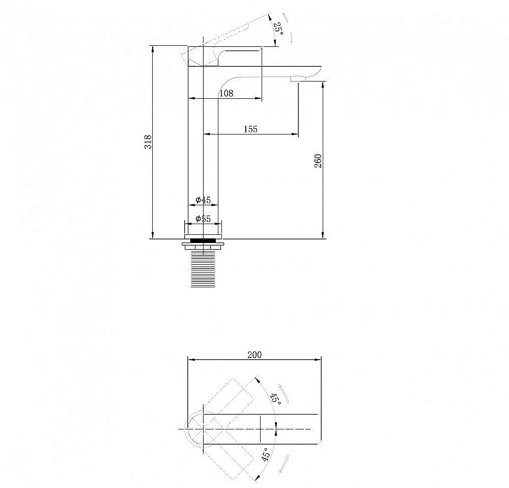 Смеситель для раковины ABBER Weiss Insel AF8011B черный матовый купить в интернет-магазине сантехники Sanbest