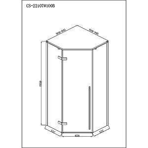 Душевой уголок Loranto NEO CS-22107B 100x100 прозрачное стекло/профиль черный купить в интернет-магазине Sanbest