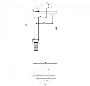 Смеситель для раковины ABBER Weiss Insel AF8011B черный матовый купить в интернет-магазине сантехники Sanbest