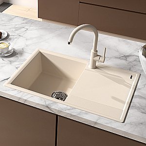 Кухонная мойка Lemark Imandra 760 9910026 бежевая купить в интернет-магазине сантехники Sanbest