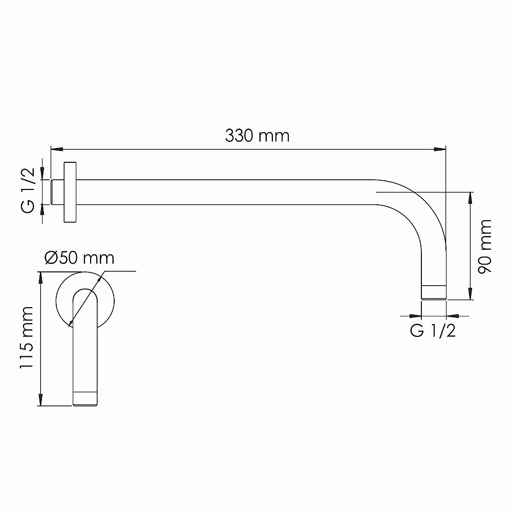 Держатель верхнего душа WasserKraft A354 черный Soft-touch купить в интернет-магазине сантехники Sanbest