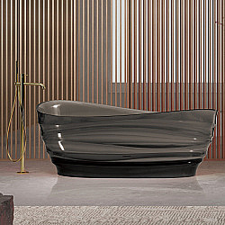 Ванна прозрачная Abber Kristall 170х88 AT9709Onyx черная купить в интернет-магазине Sanbest