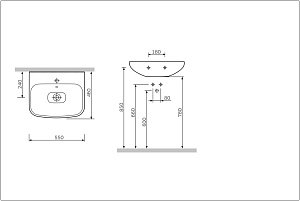 Раковина AM.PM Like 55 C804221WH купить в интернет-магазине Sanbest