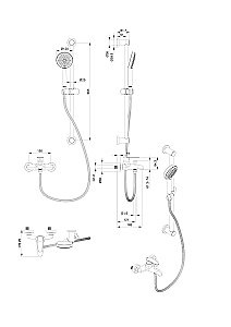 Смеситель для ванны с душевым гарнитуром WONZON & WOGHAND ALFA WW-AE3205-MB черный матовый купить в интернет-магазине сантехники Sanbest
