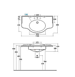 Раковина Globo Paestum 110 PA022.BI*1 белая купить в интернет-магазине Sanbest