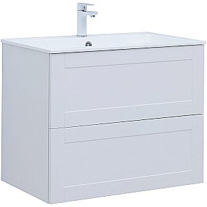 Тумба с раковиной Aquanet Терра 80 313234 белая матовая для ванной в интернет-магазине Sanbest