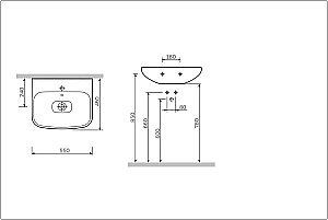 Раковина подвесная AM.PM Like 55 C804221WH белая купить в интернет-магазине Sanbest