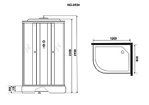 Душевая кабина Niagara Eco E120/80/26/TN 120х80 стекло тонированное/профиль хром купить в интернет-магазине Sanbest