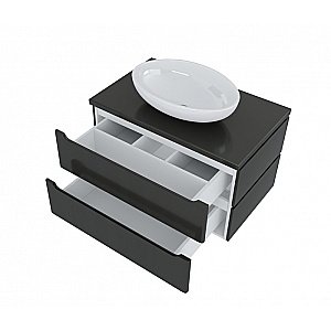 Тумба с раковиной Mixline Виктория 80 547206 графит для ванной в интернет-магазине Sanbest