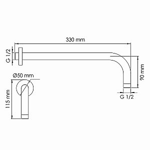 Держатель верхнего душа WasserKraft A354 черный Soft-touch купить в интернет-магазине сантехники Sanbest
