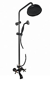 Душевая система Rav-Slezak MORAVA RETRO MK159.5/3CMATSM черный матовый/золото купить в интернет-магазине сантехники Sanbest