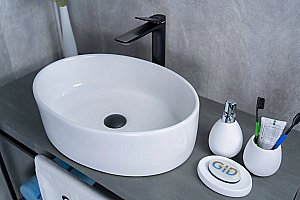 Раковина накладная Gid Lago 50 N9012 51106 белая купить в интернет-магазине Sanbest