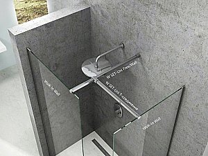 Душевое ограждение Ravak WALK-IN DOUBLE WALL 80x80 блестящий/Transparent купить в интернет-магазине Sanbest