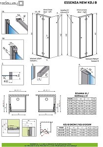 Душевой уголок Radaway Essenza New KDJ-B+S1 80х110 купить в интернет-магазине Sanbest