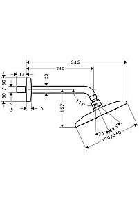 Верхний душ Hansgrohe Raindance E 27371000 купить в интернет-магазине сантехники Sanbest