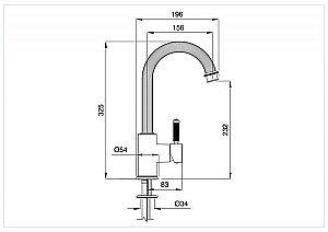 Смеситель для раковины Cezares APHRODITE-LS2-03/24-Bi золото купить в интернет-магазине сантехники Sanbest