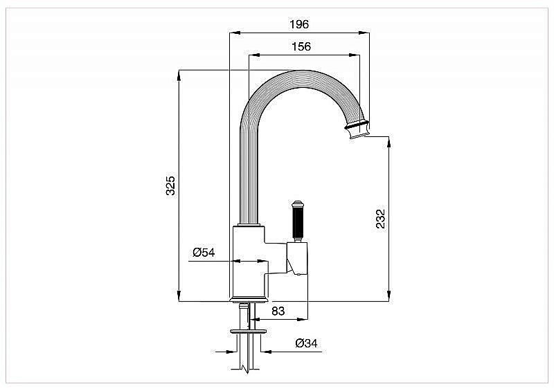 Смеситель для раковины Cezares APHRODITE-LS2-03/24-Bi золото купить в интернет-магазине сантехники Sanbest