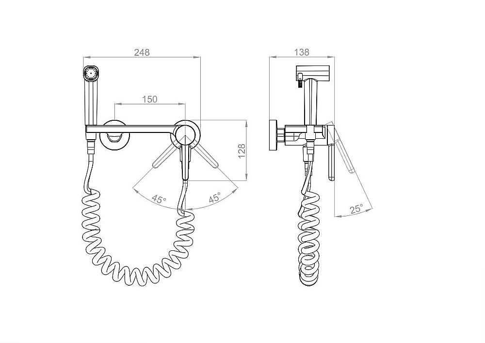 Гигиенический душ D&K Bayern DA1504541 хром купить в интернет-магазине сантехники Sanbest