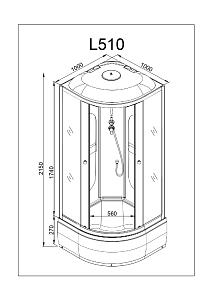 Душевая кабина Deto L 510 98737 100x100 купить в интернет-магазине Sanbest