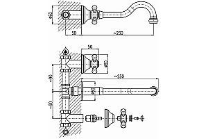 Смеситель для раковины Rav-Slezak MORAVA RETRO MK331SM бронза купить в интернет-магазине сантехники Sanbest